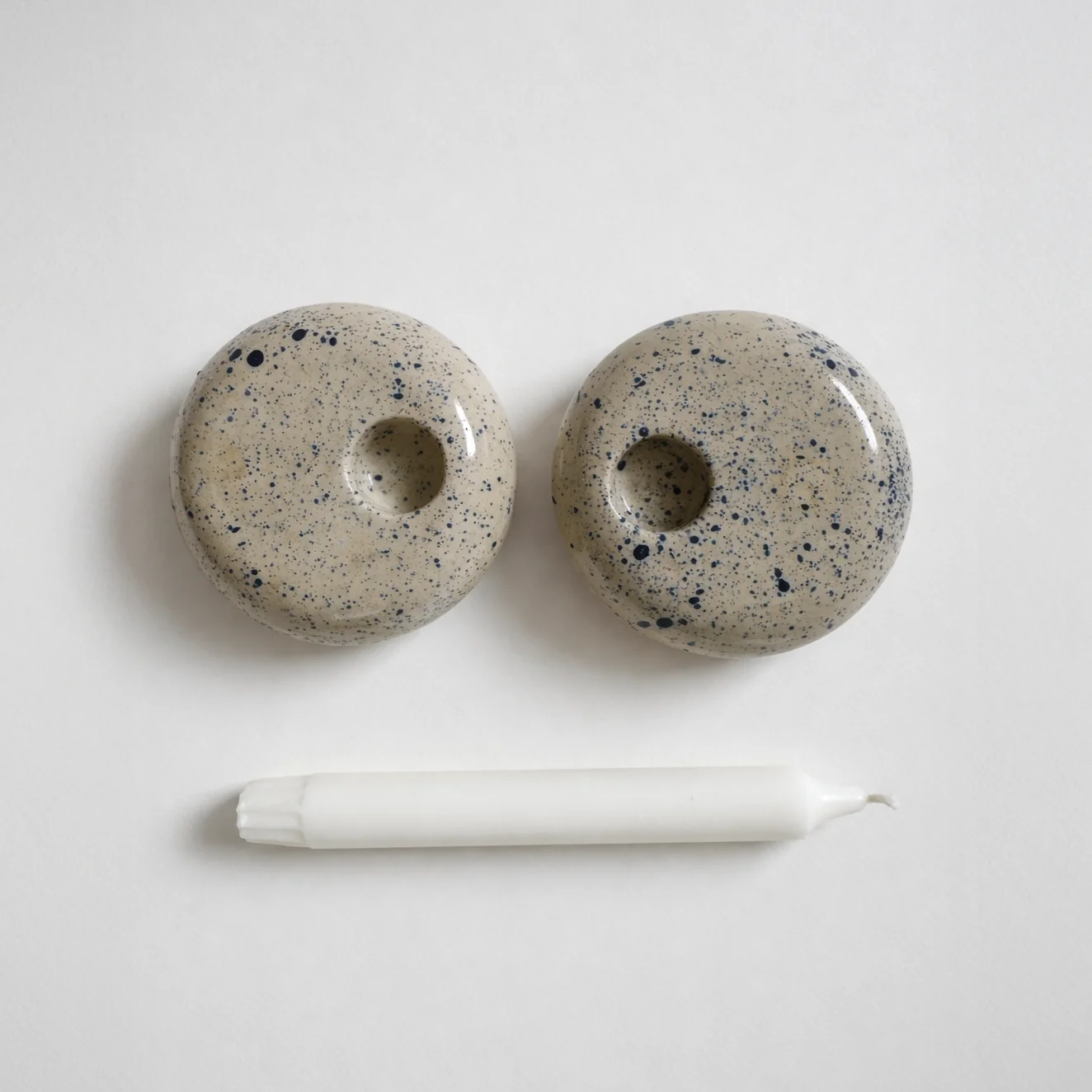 Pebble Candle Holder - Blue Dust view 2