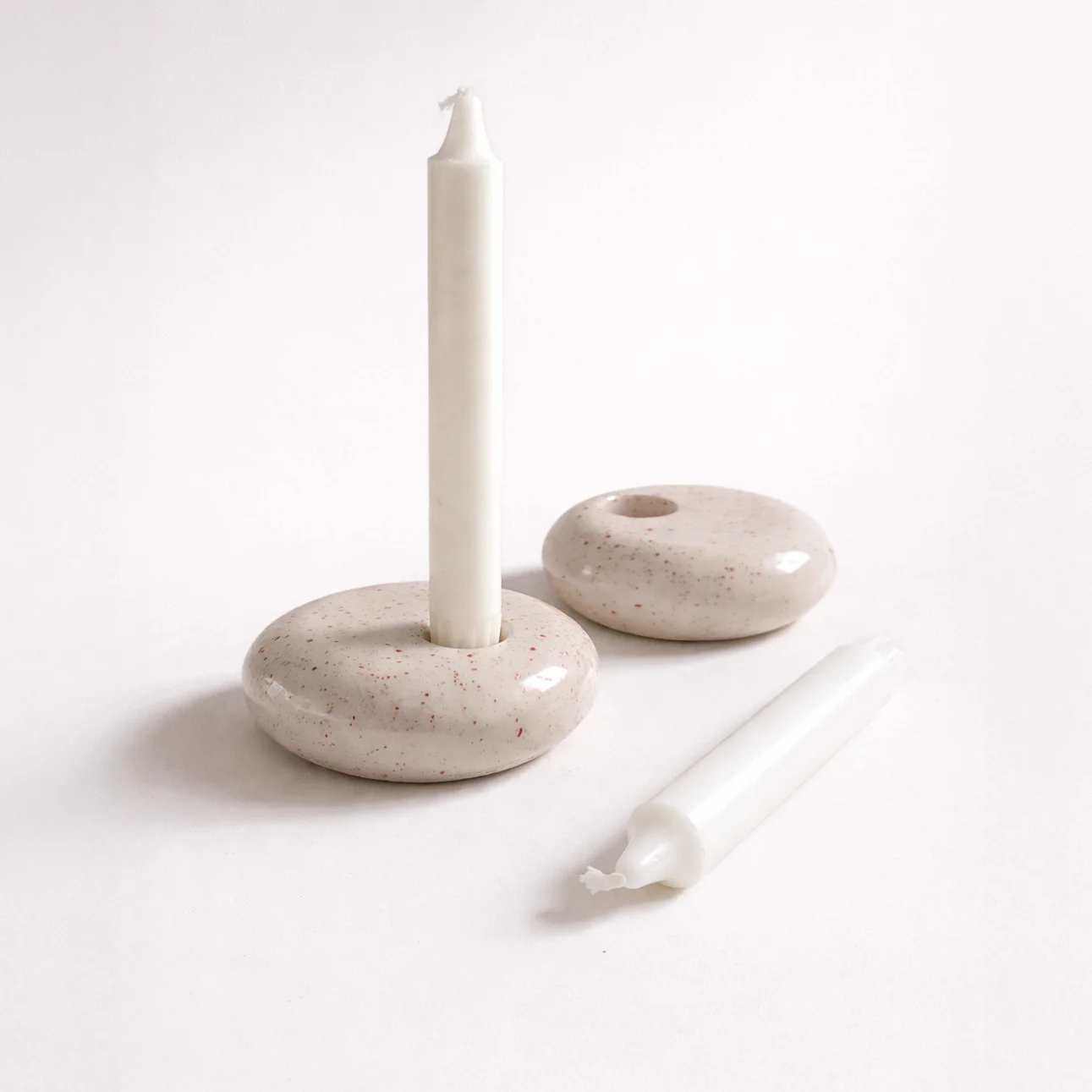 Pebble Candle Holder - Red Dust view 2