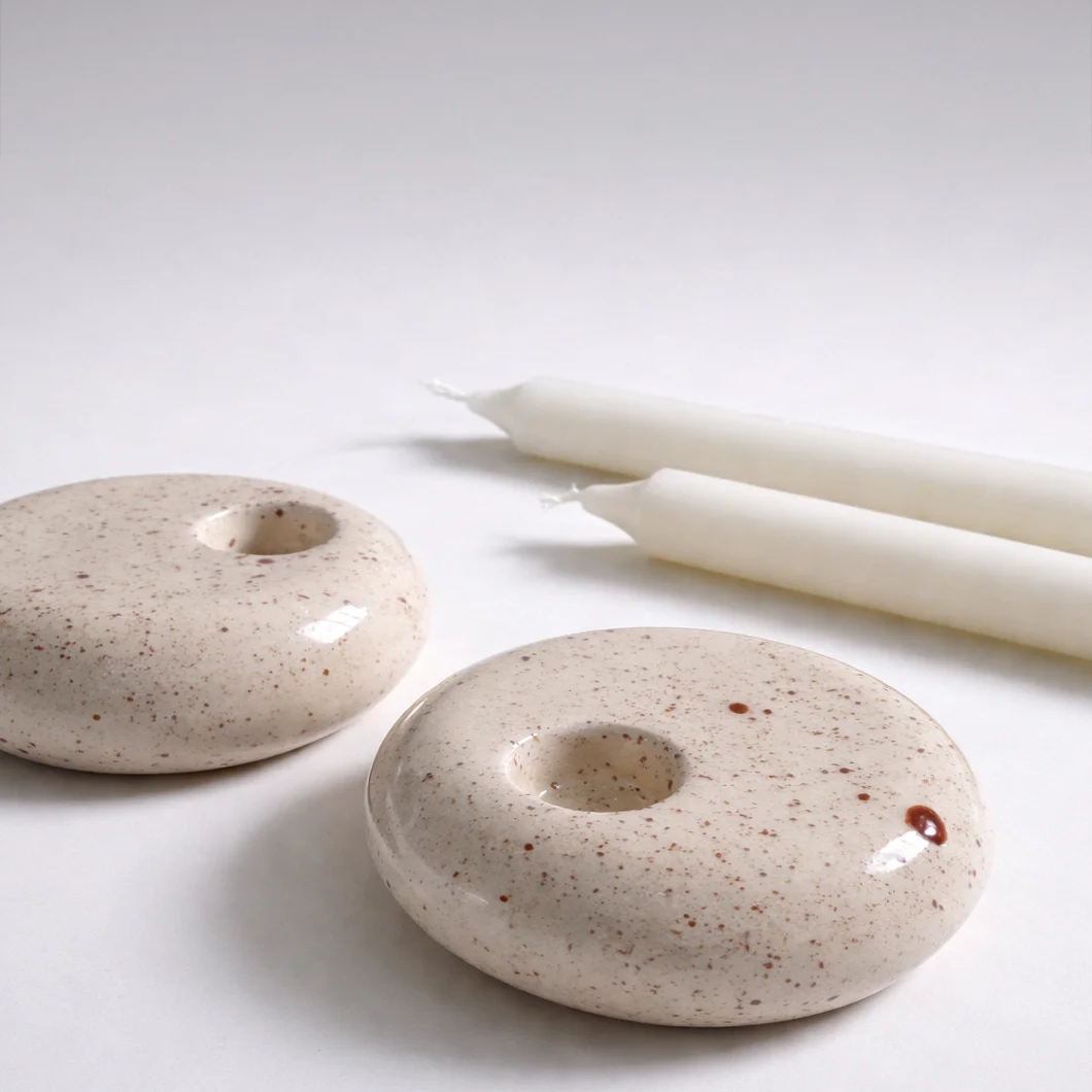 Pebble Candle Holder - Terracotta Dust view 3