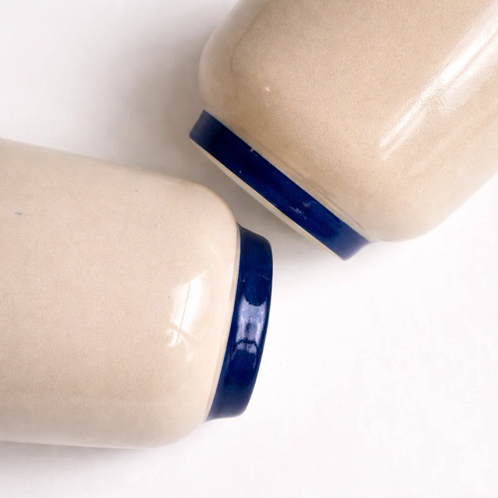 Capuccino Cup - Blue Stripe view 2