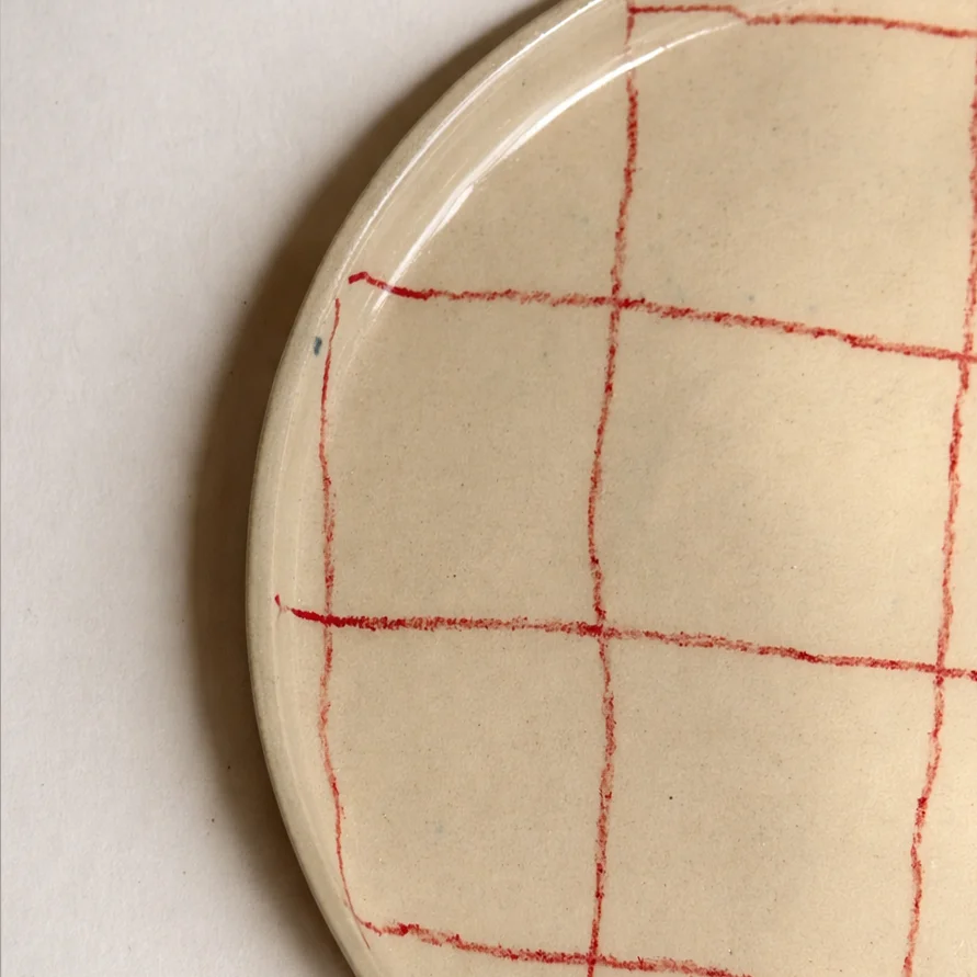 Cutie Plate - Red Grid view 2