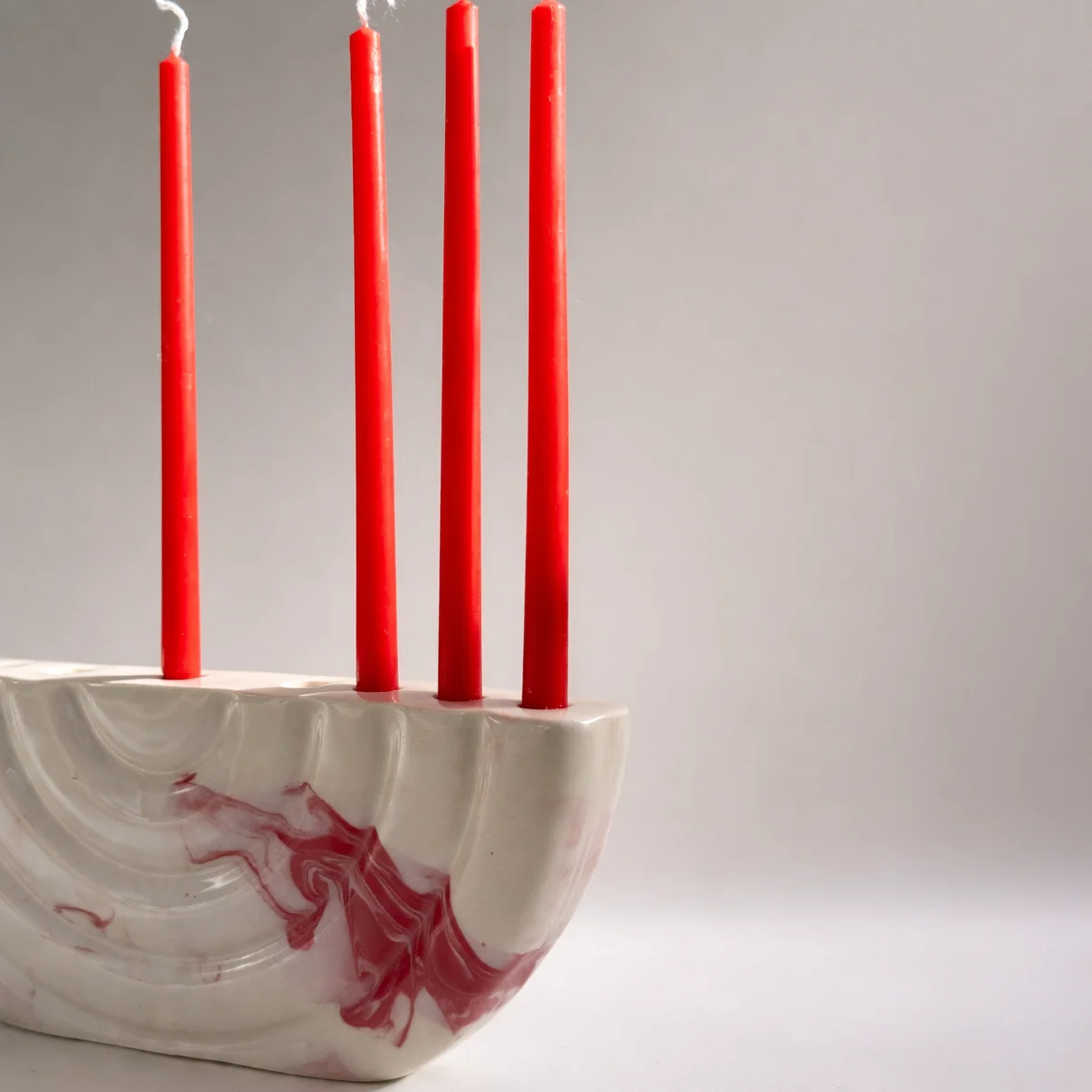 Hanukkiah - Red view 2