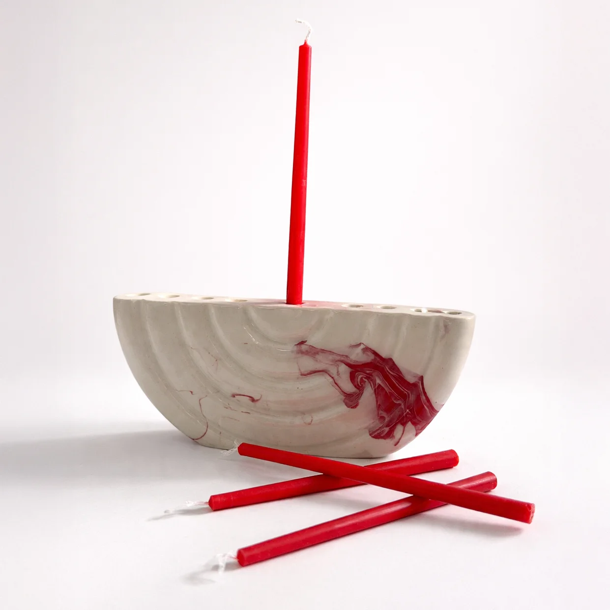 Hanukkiah - Red view 3