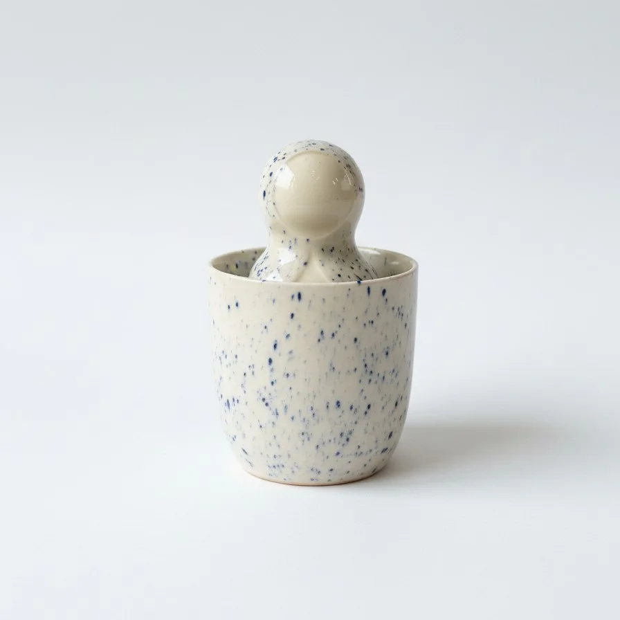 Nesting Doll - Blue Speckled view 2