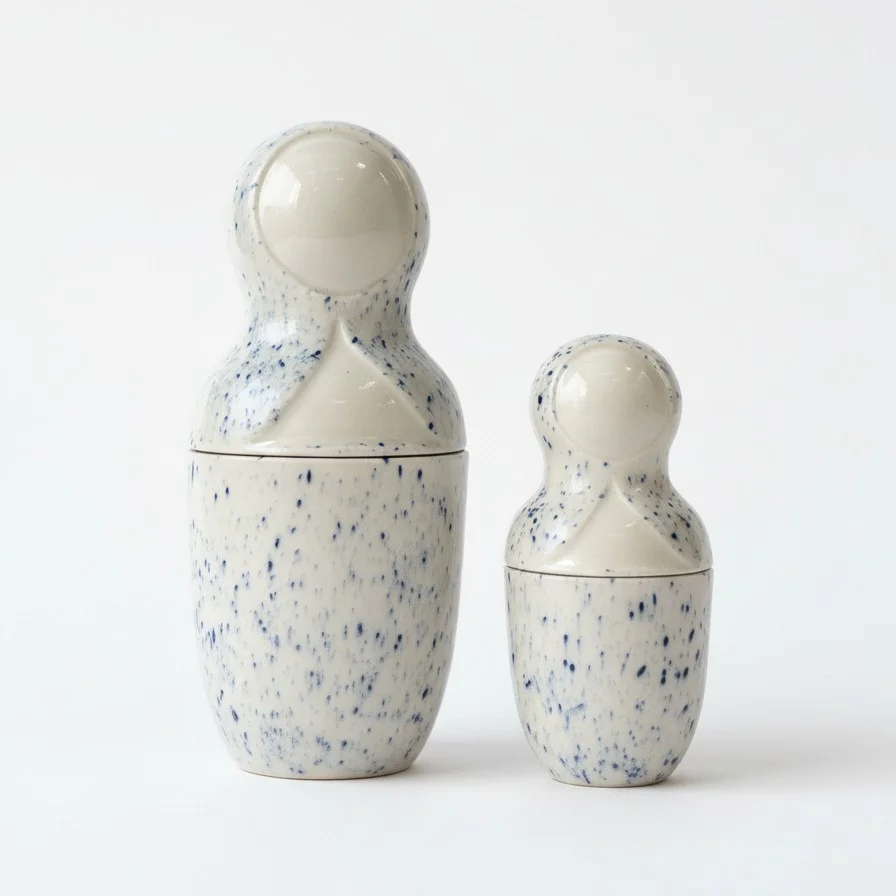 Nesting Doll - Blue Speckled