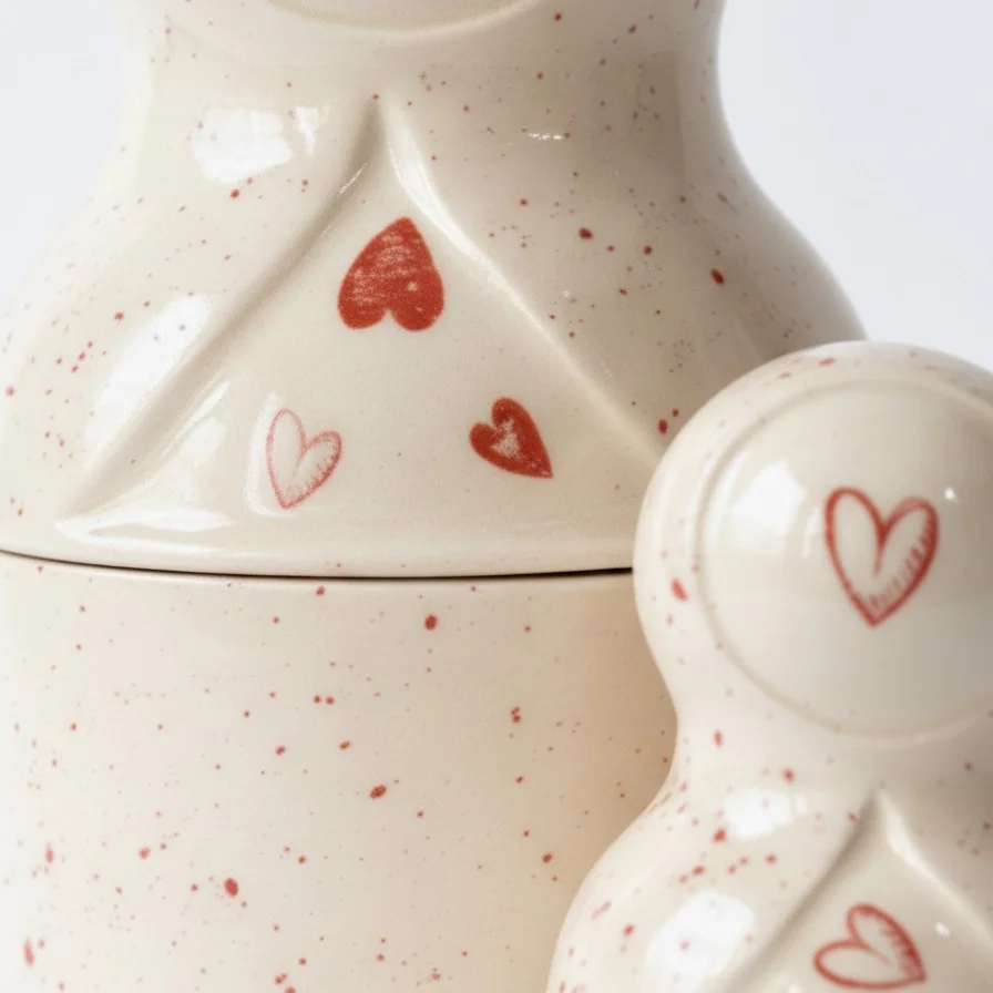 Nesting Doll - Red Hearts view 2